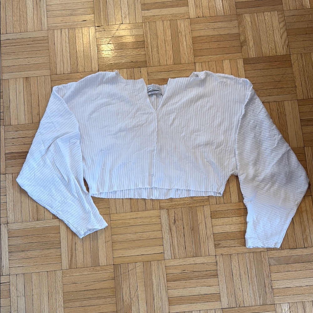 Urban Outfitters White Long Sleeve Sailor Collar Blouse